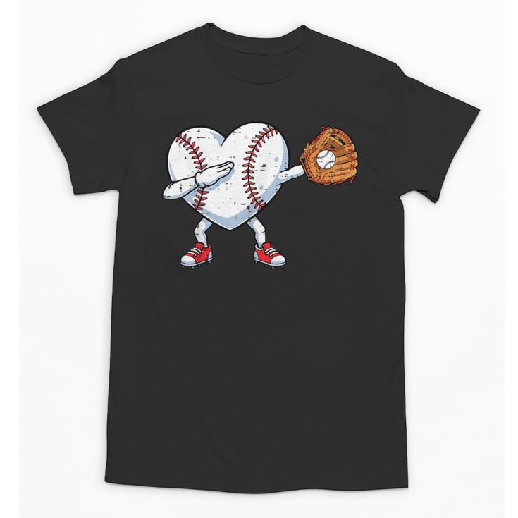 Valentines Day Baseball Ball Heart Dab Boys Kids Men Unisex T-Shirt
