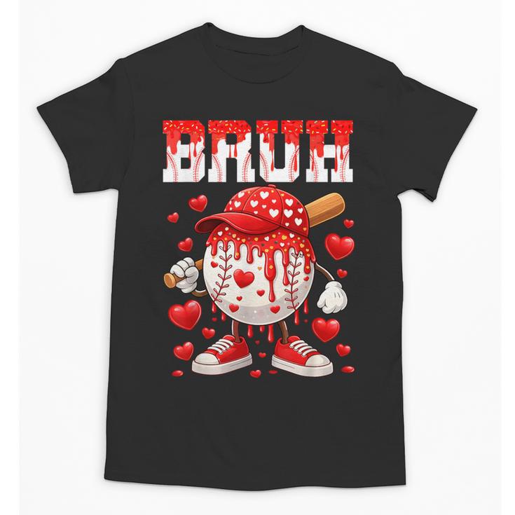 Valentines Day Baseball Drip Boys Bruh Ice Cream Toddler Kid Unisex T-Shirt