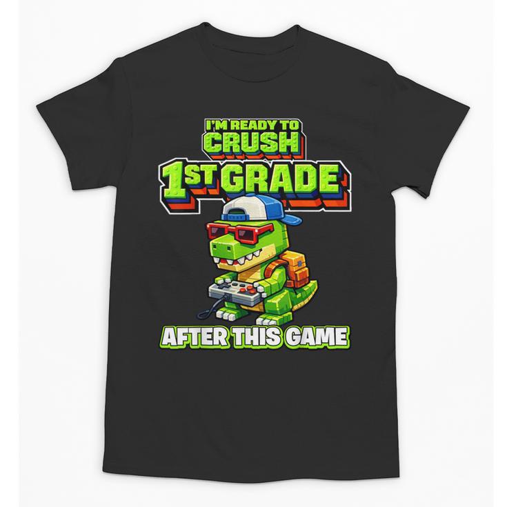 Video Game T Rex Dinosaur 1st Grade Back To School Boy Unisex T-Shirt