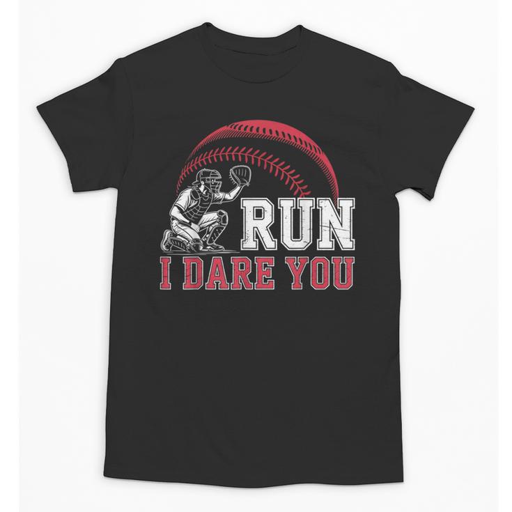 Vintage Humor Baseball Apparel Run I Dare You Unisex T-Shirt