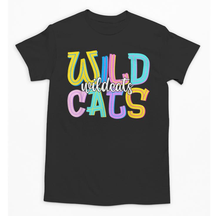 Wildcats School Spirit Groovy Back To School Girls Unisex T-Shirt
