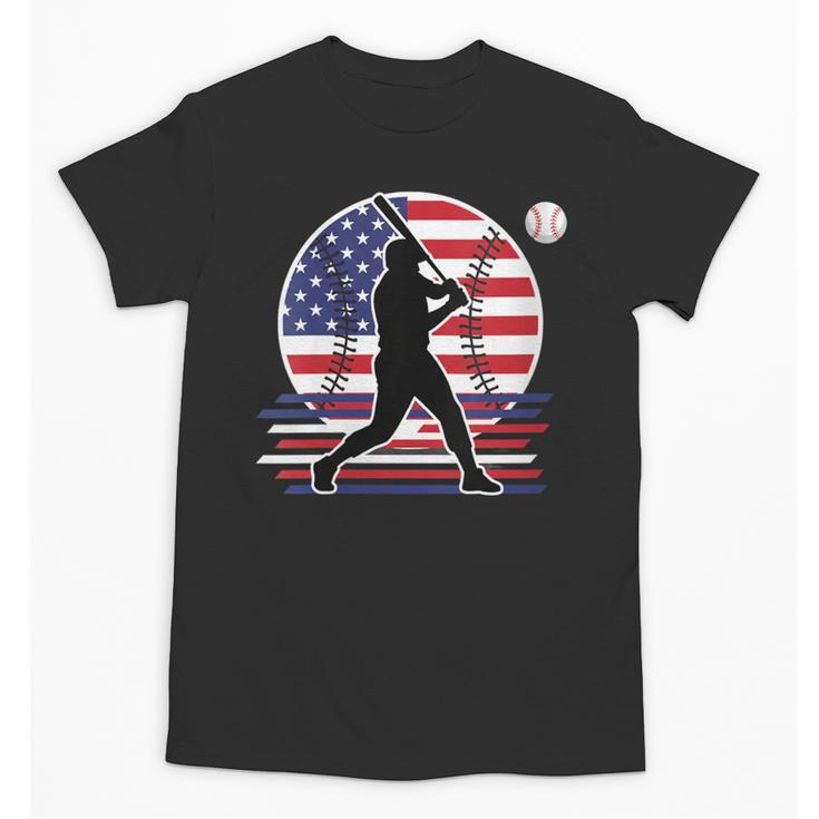 Women's Batter Patriotic American Flag Baseball Silks Unisex T-Shirt