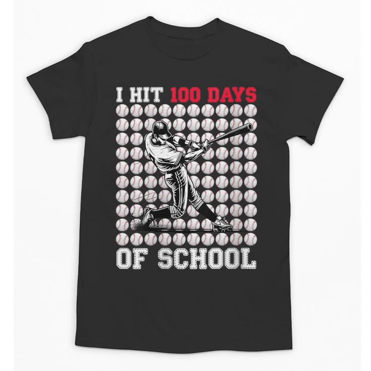 Women's I Hit 100 Days Of School Baseball 100th Day Boys Kids Unisex T-Shirt