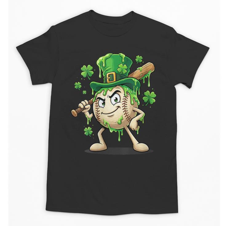 Women's St Patricks Day Baseball Leprechaun Shamrock Player Boys Kid Unisex T-Shirt