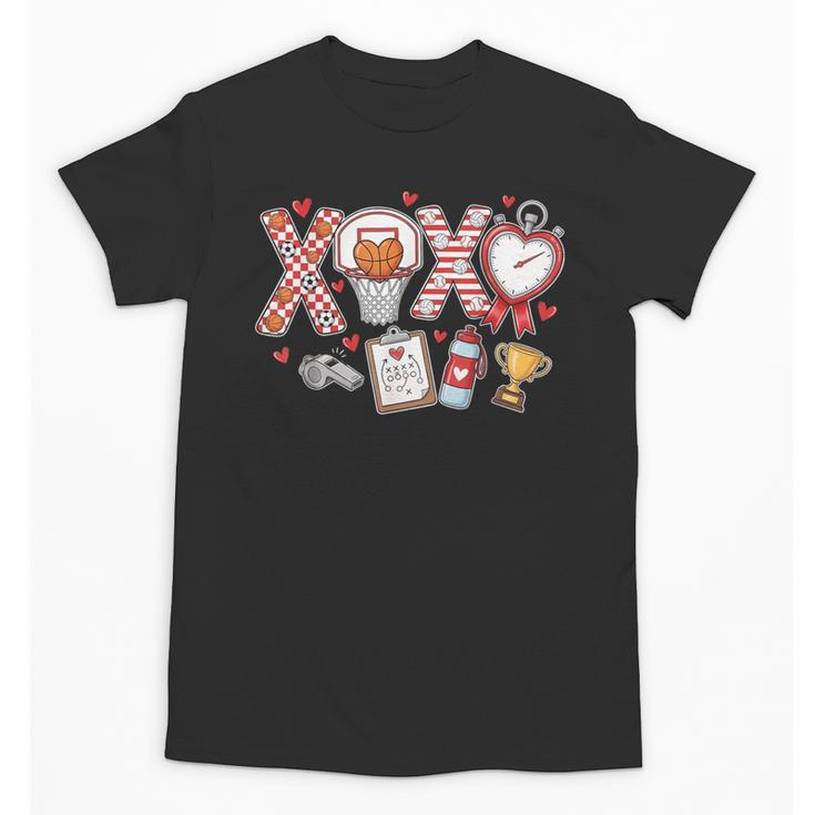 XOXO Physical Education Valentines Day Baseball Football Men Unisex T-Shirt