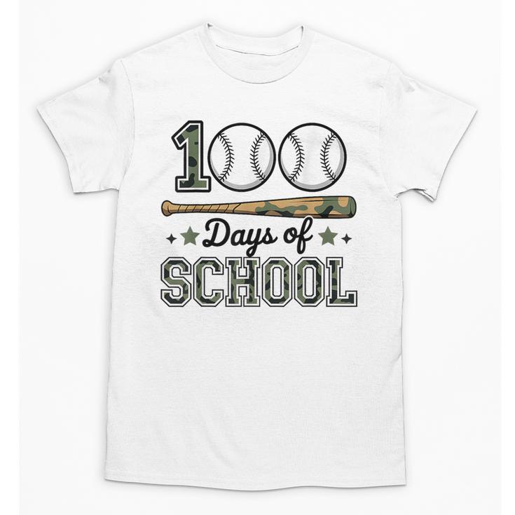 100 Days Of School Baseball Camo Boys School Teacher Unisex T-Shirt