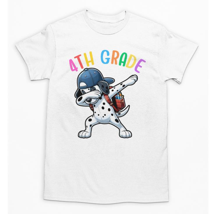 4th Grade Crew Dalmatian Dog Dabbing Back To School Premium Tri-Blend Unisex T-Shirt