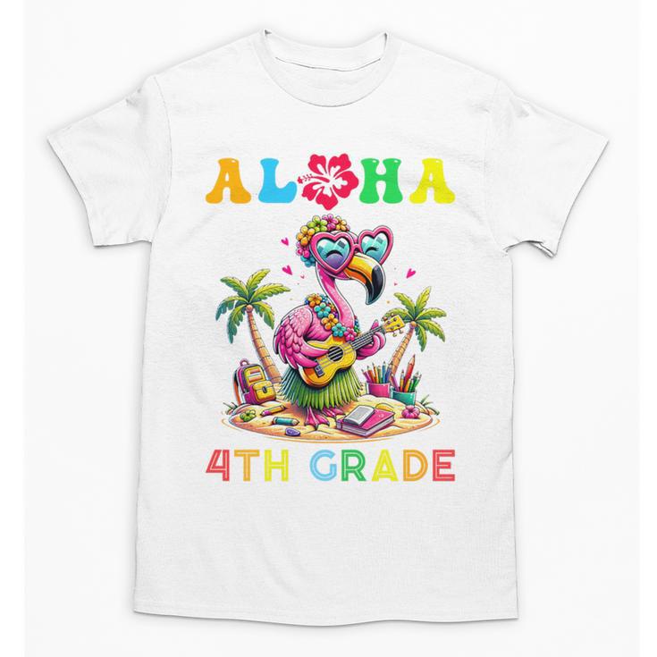 Aloha Fourth Grade Flamingo Hawaii Back To School Kids Girl Premium Tri-Blend Unisex T-Shirt