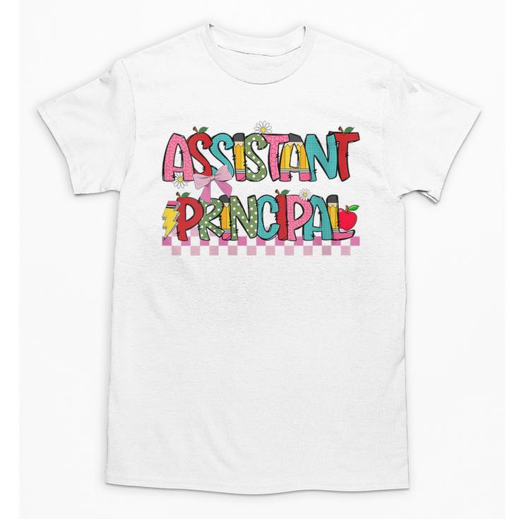 Assistant Principal Coquette Bow Pencil Cute Back To School Unisex T-Shirt