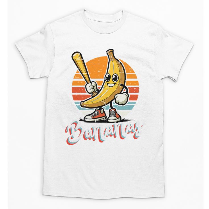Bananas Baseball Sunset Retro Fruit Sports Boys Kids Men Premium Tri-Blend Unisex T-Shirt