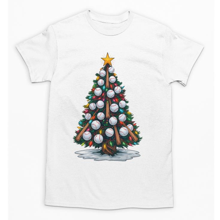 Baseball Christmas Tree Men Boys Youth Santa Sports Unisex T-Shirt