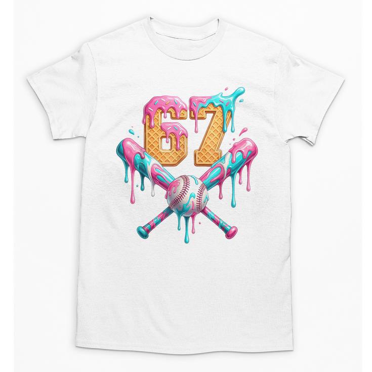 Baseball Drip 67 Six Seven Number 67 Player 67th Birthday Unisex T-Shirt