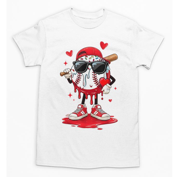 Baseball Drip Ice Cream Sunglasses Boys Youth Kids Valentine Unisex T-Shirt