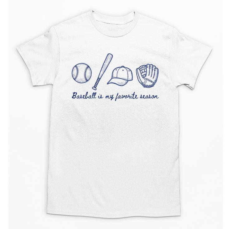 Baseball Is My Favorite Season Sports Minimalist Line Art Unisex T-Shirt