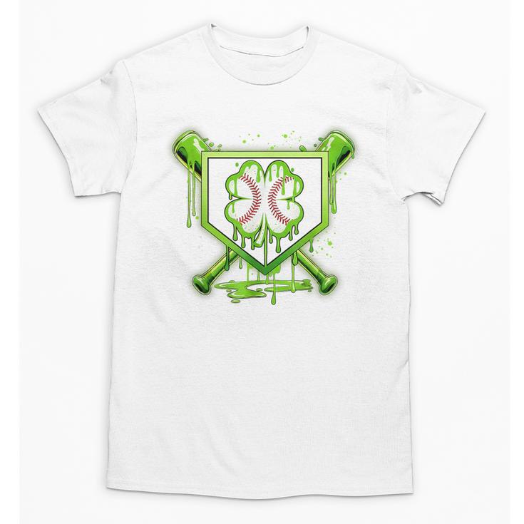 Baseball Icecream St Patrick's Day Lucky Charm Shamrock Drip Unisex T-Shirt