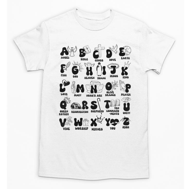 Biblical Alphabet Religious Christian Kids Back To School Unisex T-Shirt