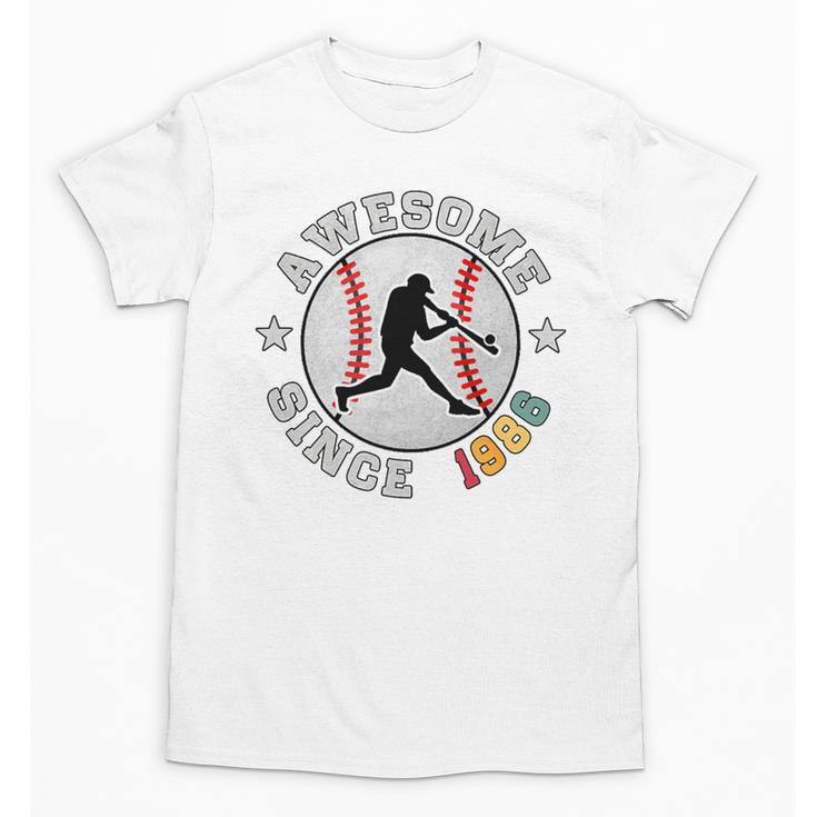 Birthday Baseball Lover 40 Years Old Awesome Since 1986 Premium Tri-Blend Unisex T-Shirt