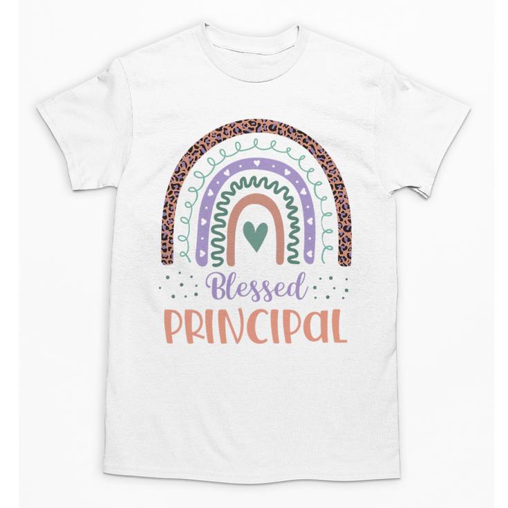 Blessed Principal Back To School Boho Rainbow Premium Tri-Blend Unisex T-Shirt