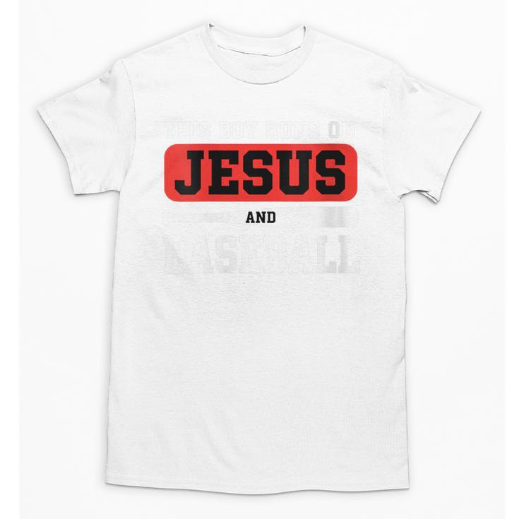 This Boy Runs On Jesus And Baseball Christian Baseball Unisex T-Shirt