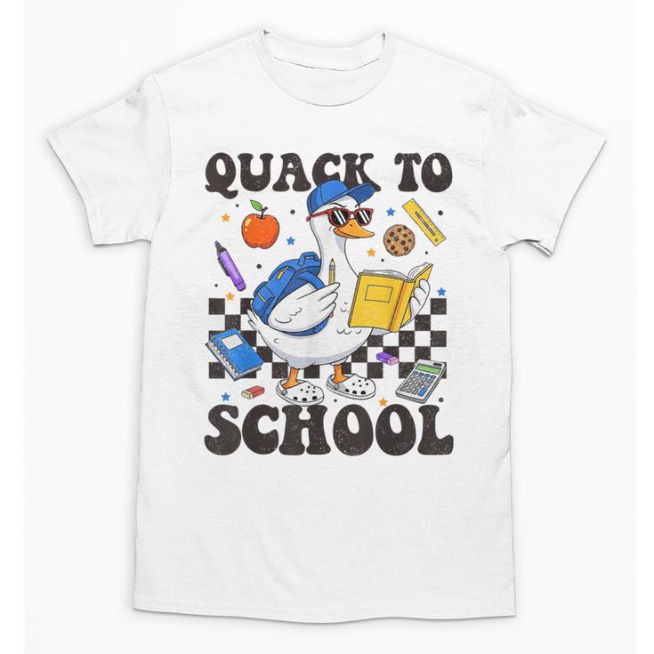 Boys Kid Back To School Goose Quackers Quack To School Unisex T-Shirt