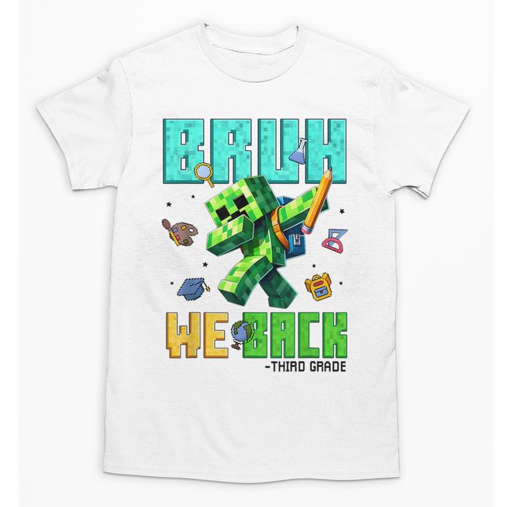 Bruh We Back 3rd Grade Back To School Gamer Dabbing Boy Kids Unisex T-Shirt