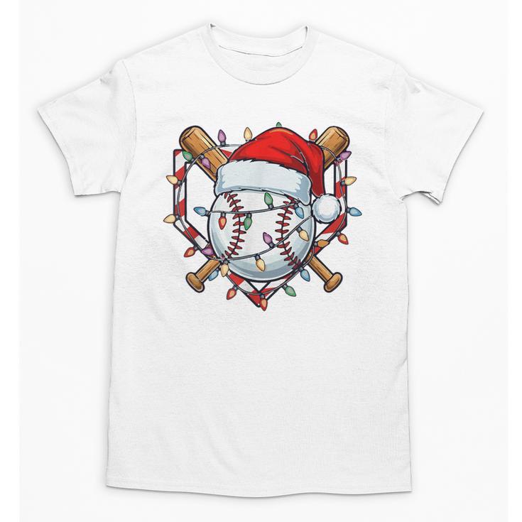 Christmas Baseball Santa Hat For Baseball Players Fans Unisex T-Shirt