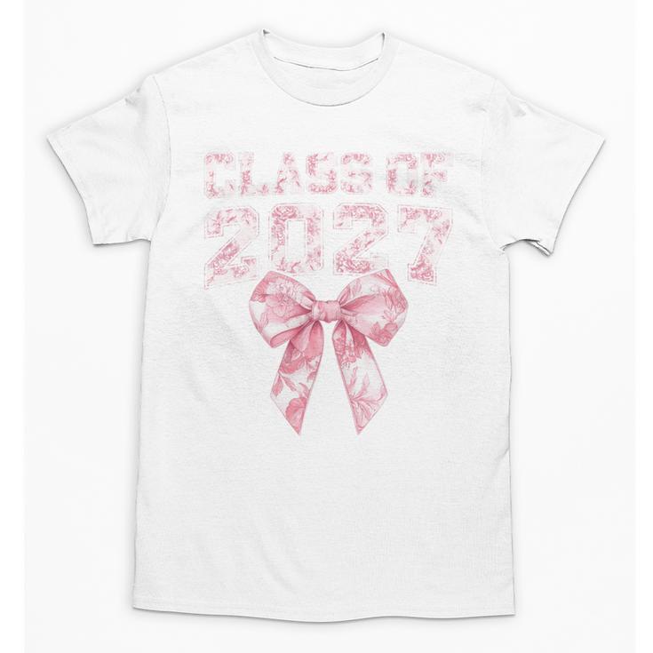 Class Of 2027 Preppy Coquette Bow Back To School Graduation Premium Tri-Blend Unisex T-Shirt