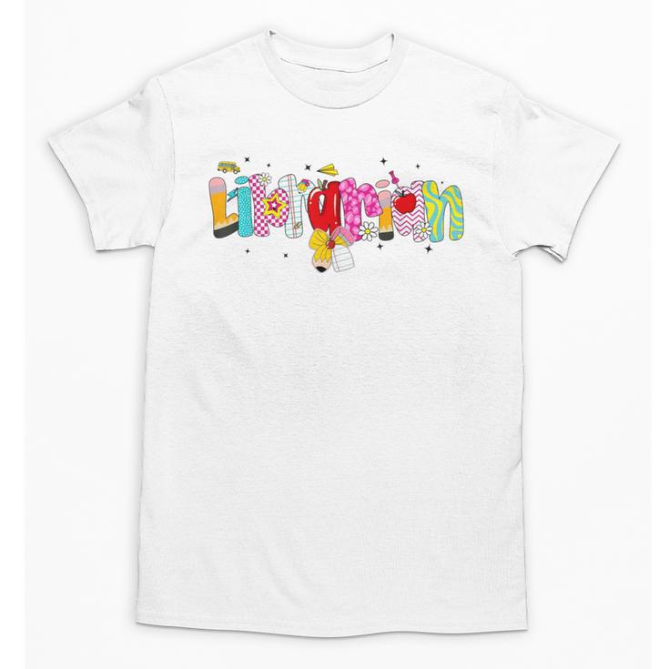 Coquette Pencil Bow Librarian Back To School Bookworm Unisex T-Shirt
