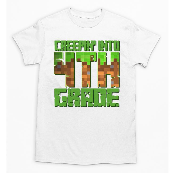Creepin’ Into 4th Grade Kids Boy Gamer Pixel Back To School Performance Unisex T-Shirt
