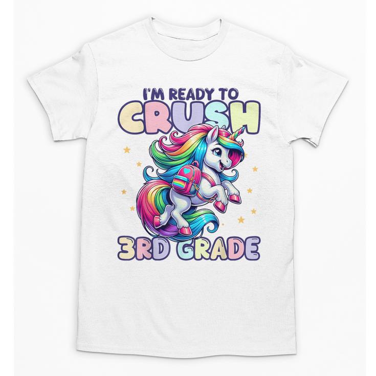 Crush 3rd Grade Girls Back To School Unicorn First Day Cute Unisex T-Shirt