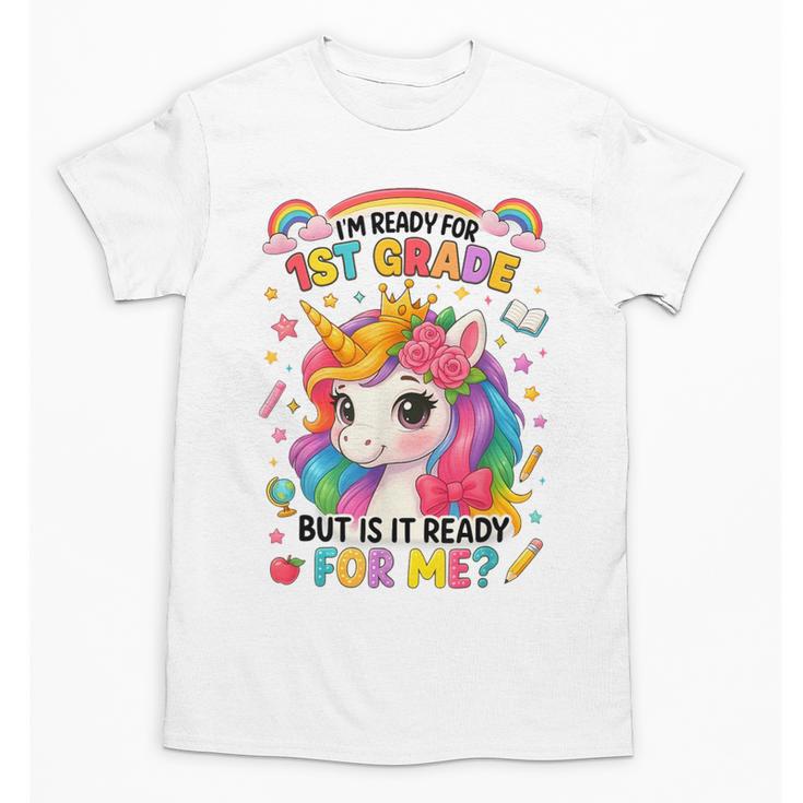 Crush First Grade Girls Back To School Unicorn First Day Unisex T-Shirt