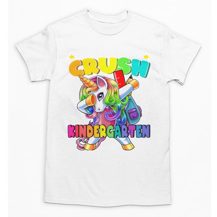 Crush Kindergarten Dabbing Unicorn Back To School Girls Performance Unisex T-Shirt