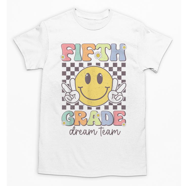 Fifth Grade Dream Team Smile Face Back To School 5th Grade Unisex T-Shirt