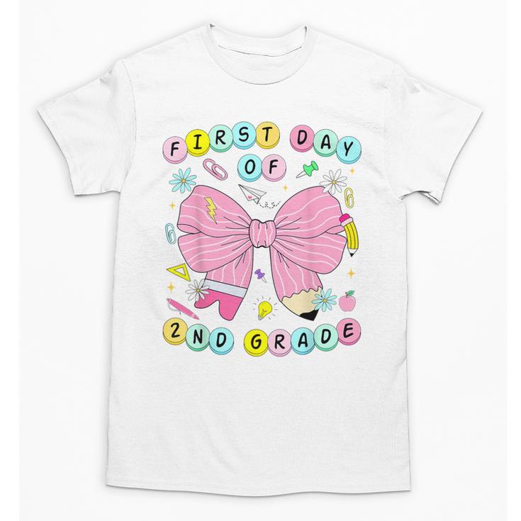 First Day Of 2nd Grade Girls Coquette Back To School Kids Unisex T-Shirt
