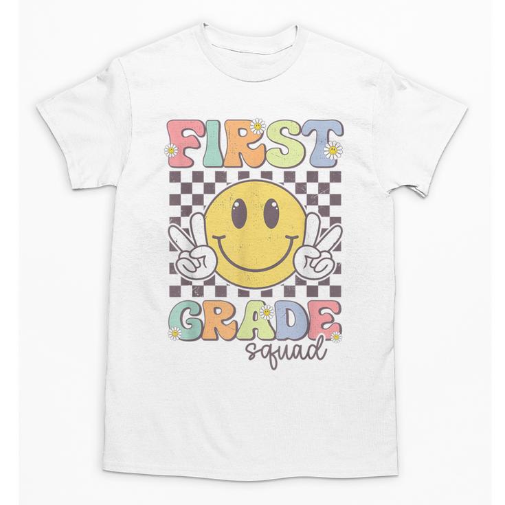 First Grade Squad Smile Face 1st Grade Back To School Unisex T-Shirt