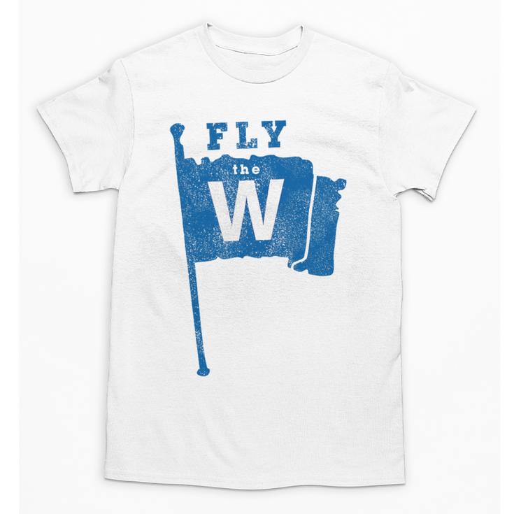 Fly The W Chicago Baseball Winning Flag Distressed Premium Tri-Blend Unisex T-Shirt