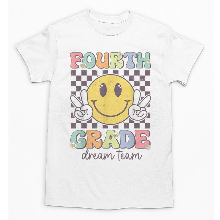 Fourth Grade Dream Team Smile Face Back To School 4th Grade Unisex T-Shirt