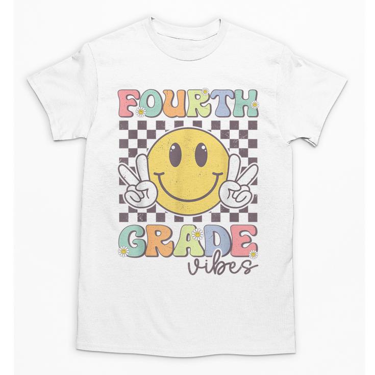 Fourth Grade Vibes Smile Face 4th Grade Team Back To School Unisex T-Shirt