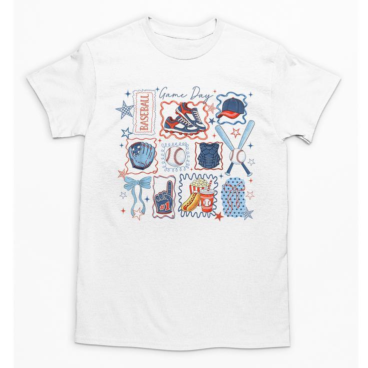 Game Day Baseball Lover Coquette Bow Girl Women Kid Mom Mama Unisex T-Shirt