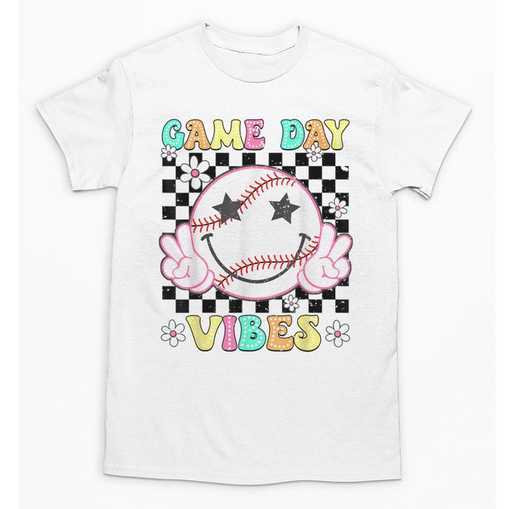 Game Day Vibes Softball Baseball Groovy Game Day Girls Women Unisex T-Shirt