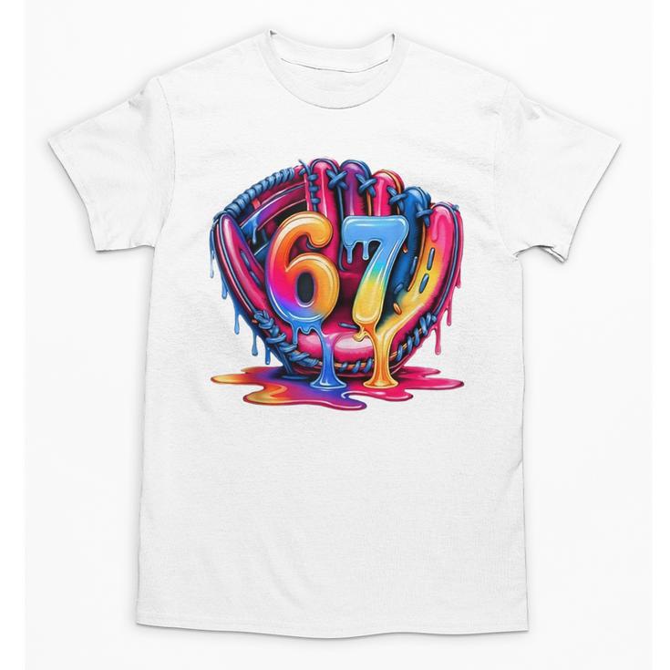 Gen Alpha Slang Ice Cream Drip Six Seven 67 Baseball Catcher Unisex T-Shirt