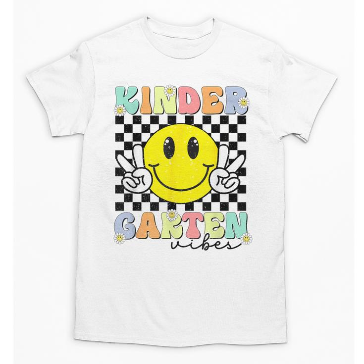 Girls Kindergarten Vibes Smile Face Back To School Kinder Unisex T-Shirt