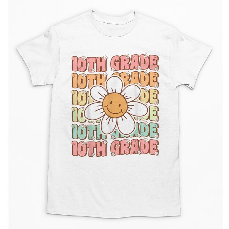 Groovy 10th Grade Back To School First Day Of Tenth Grade Unisex T-Shirt