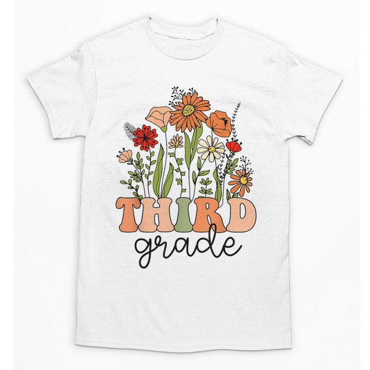 Groovy Third Grade Wildflowers Back To School 3rd Grade Unisex T-Shirt