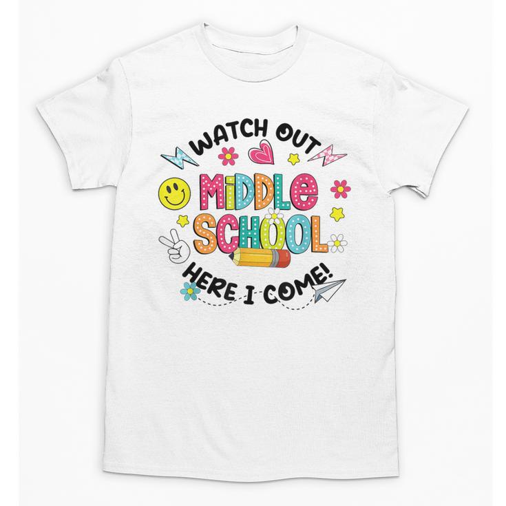 Groovy Watch Out Middle School Here I Come Back To School Unisex T-Shirt