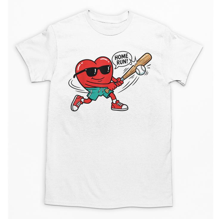 Heart Valentines Day Baseball Men Boys Kids Teens Unisex T-Shirt