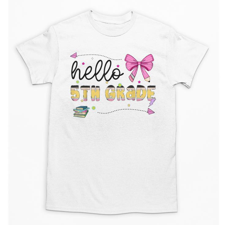 Hello 5th Grade Girls Coquette Fifth Grade Back To School Unisex T-Shirt