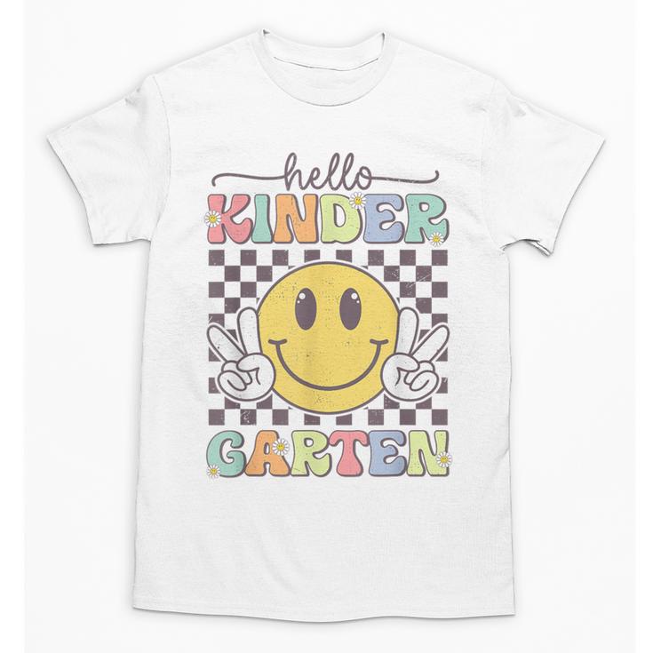 Hello Kindergarten Hippie Smile Face Back To School Unisex T-Shirt