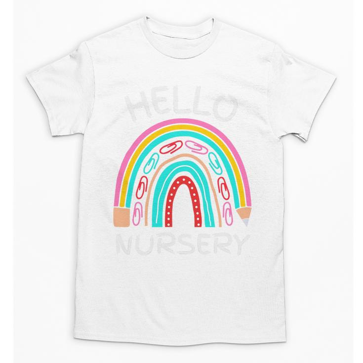 Hello Nursery Pencil Rainbow Back To School Boys Girls Premium Tri-Blend Unisex T-Shirt