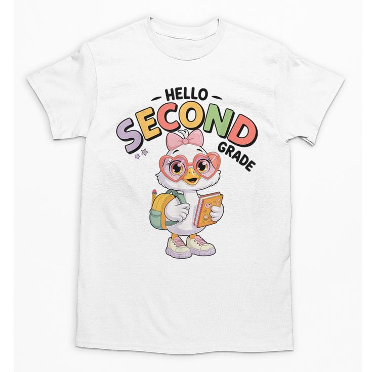 Hello Second Grade Cute Goose Back To School 2nd Grade Girls Unisex T-Shirt